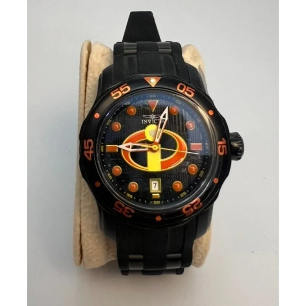 #W038 Invicta Disney Pixar The Incredibles 26858 Men's 52mm Black Quartz  Watch